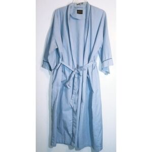 After Hours By Diplomat Robe Mens One Size Blue Pinstripe Kimono Sleepwear